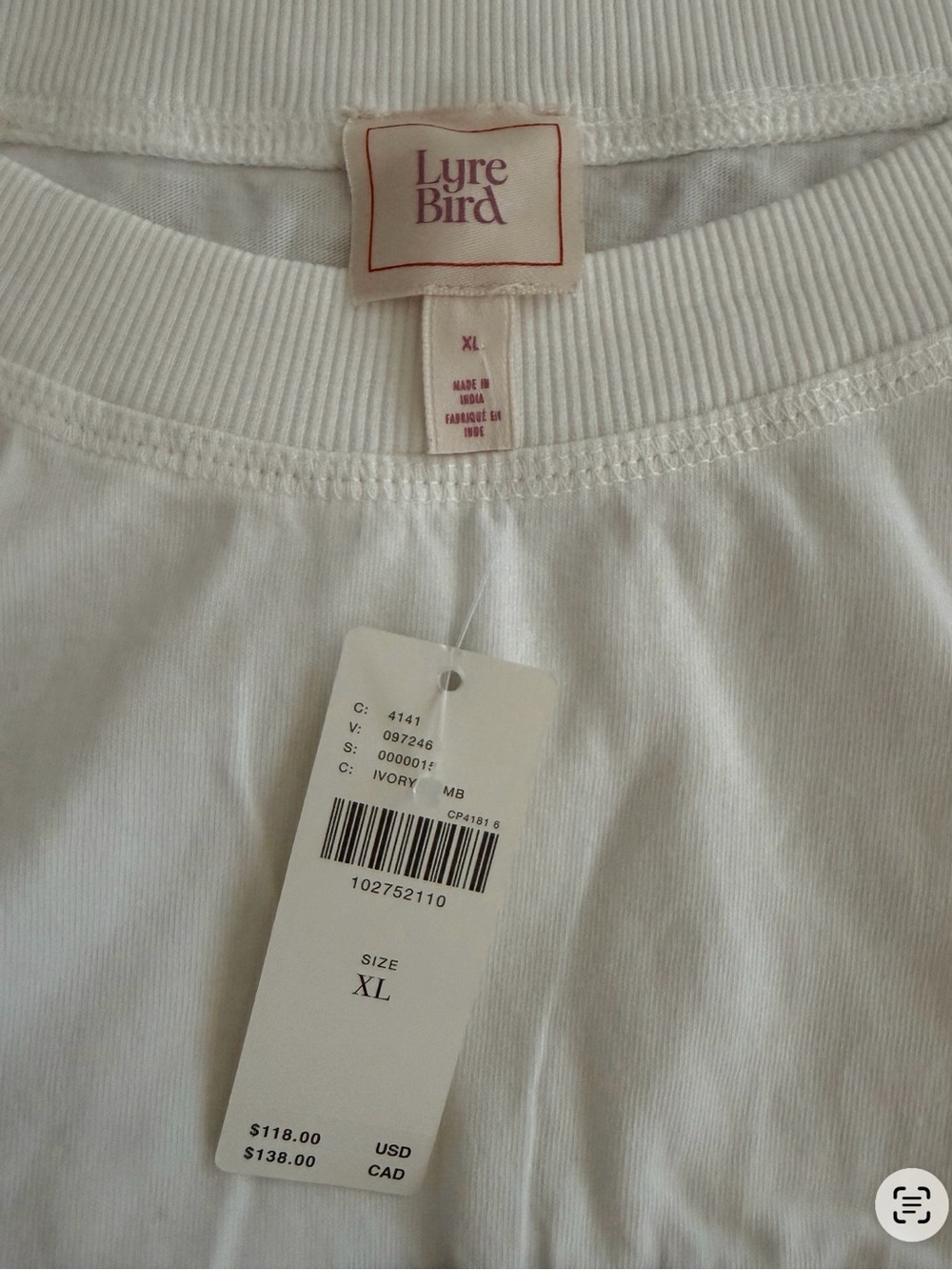 Anthropologie LyreBird Oversized Embroidered Sporty Tee XL - Picture 7 of 7